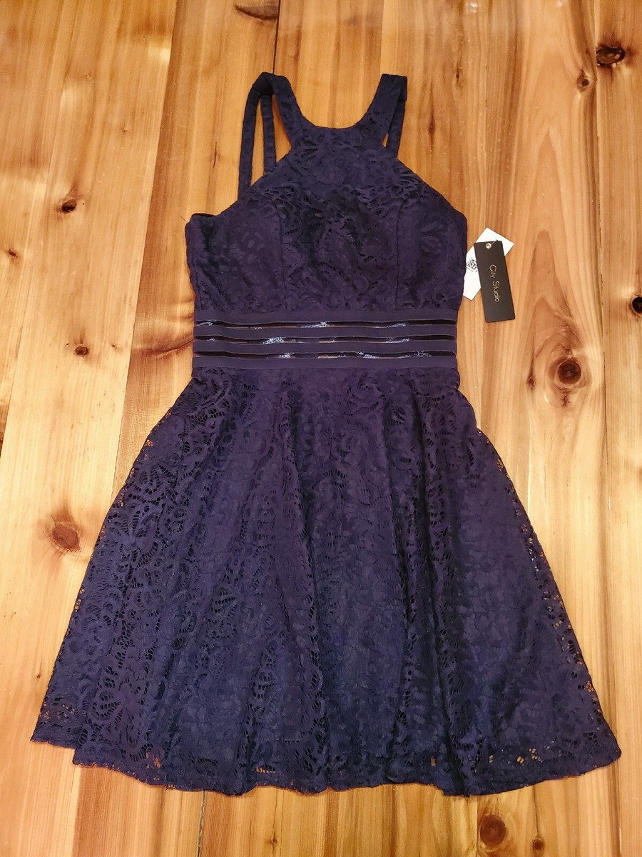 NWTJunior's Size 3 Navy Blue City Studio Sleeveless Formal Dress W) Built  In Bra | eBay