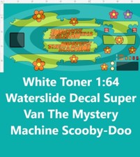 White Toner 1:64 Waterslide Decal for Super Van The Mystery Machine Scooby-Doo 