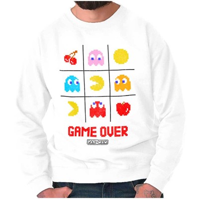 Pixel 8-Bit PACMAN Game Over Tic Tac Toe Womens or Mens Crewneck Sweatshirt