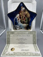 Star Of Wonder Star Of Night Franklin Mint Trinket Plate Christmas 1998 W/ COA