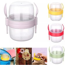 Titiz Cup with Spoon & Fork Fruit Overnight Oats MUESLI Cereal Food Container