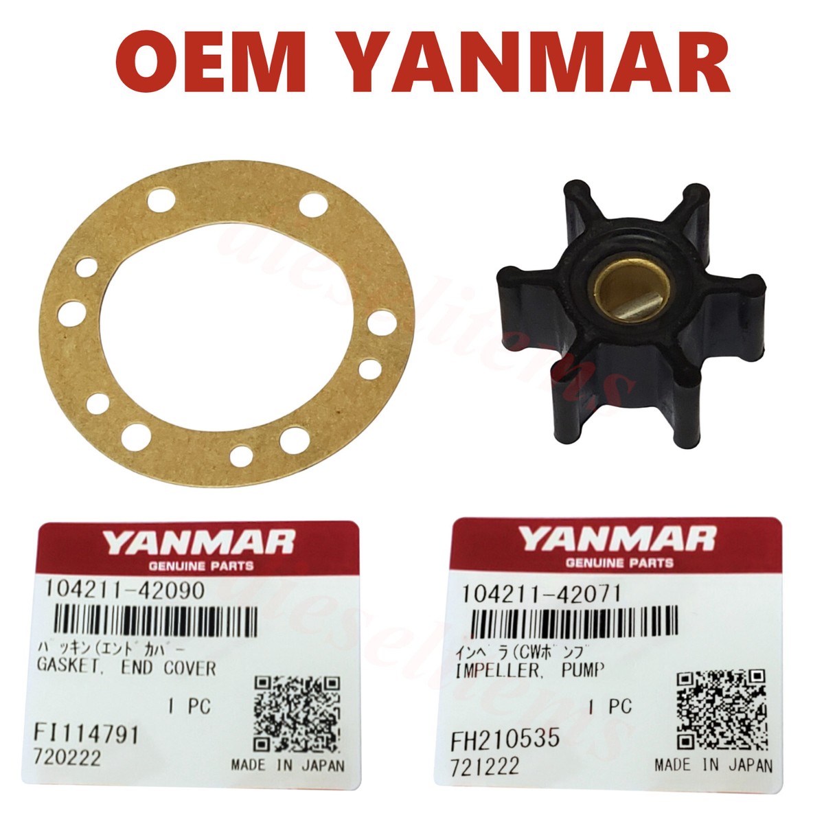 IMP．IMPERIAL OE Yanmar Impeller Kit 104211-42071 & Gasket 104211-42090 for