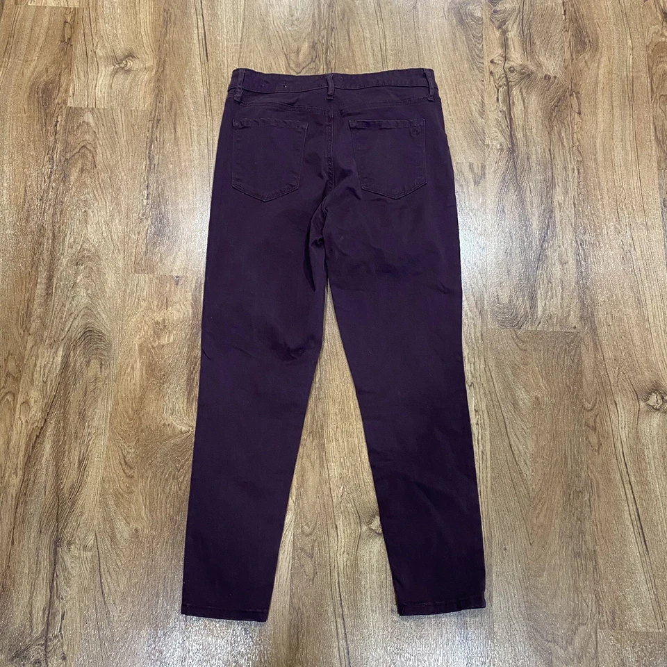 Pantalones Jessica Simpson tiro alto ajustados al tobillo de algodón ciruela para mujer talla 8 Foto 4 de 4