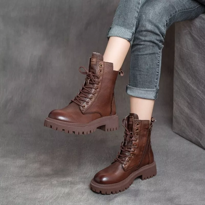 Lo anterior taller riesgo Botas Mujer Zapatos para Invierno Mujer Casual Otoño Cuero Mujer Botines  Mujer | eBay