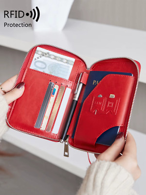 Minimalistisch RFID Passhalter PU Leder Multifunktional Reise Brieftasche