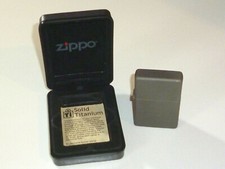VINTAGE SOLID TITANIUM ZIPPO LIGHTER - FEUERZEUG - BENZIN - OVP - 2001 - RARE