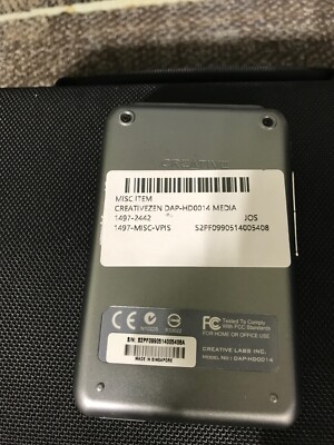 Creative Labs Zen Mp3 Player Model Dap-hd0014 for sale