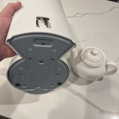 Mrs. Tea Mr. Coffee – Théière électrique Vintage 6 Tasses Pot Céramique Blanc