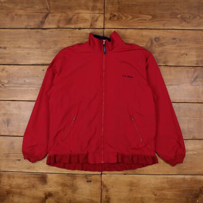 Vintage L.L.Bean Windbreaker Jacke XL 90er Dreijahreszeitenjacke rot