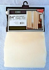 New  CHD  Beige Grommet Panel Pair Window Dressing  2 Piece 84" L x 40" W