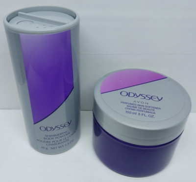 Avon ODYSSEY Shimmering Body Powder 1.4 oz & ODYSSEY Perfumed Skin Softener 5 oz