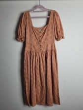 ASOS Midi Dress with Puff Sleeves Size 8 Embroidery Anglais