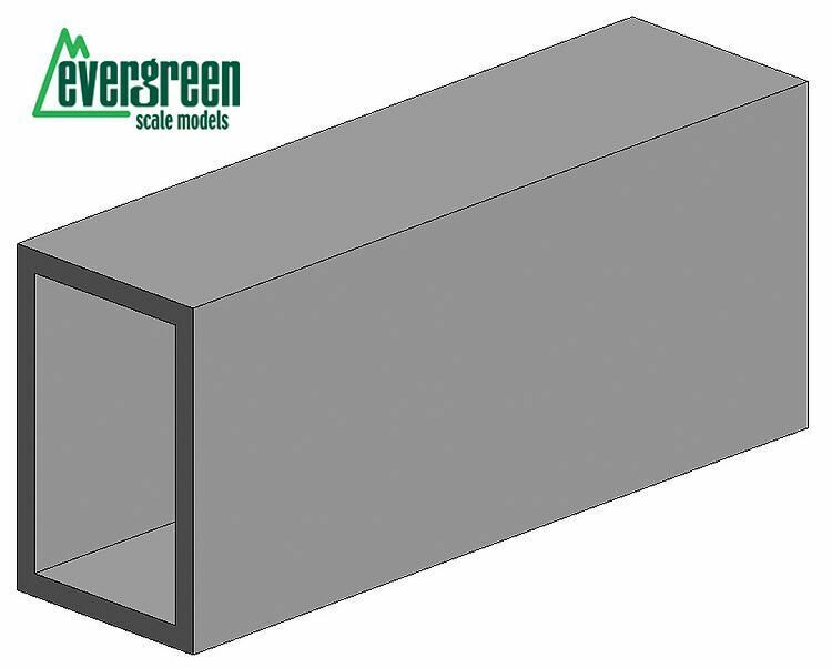 Evergreen Scale Models (258) Rectangular Tube, 35 cm 4.8 x 7.9 mm 2 Pieces