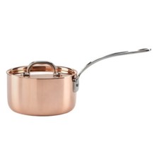 Saucepan: 16cm Samuel Groves 4 Layer Copper Induction Saucepan with Lid & Handle