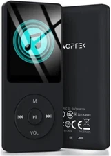 AGPTEK A02S 16GB MP3 Player with FM Radio, Voice Recorder, 70 Hours Playback BLK