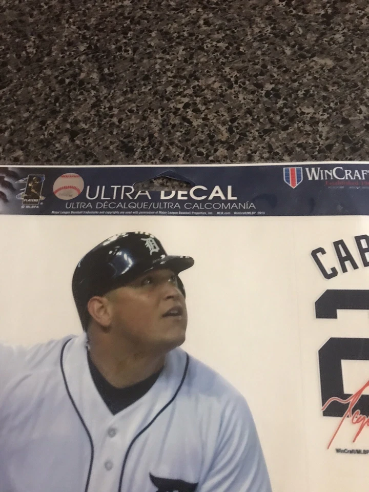 MLB Detroit Tigers Miguel Cabrera Win balsa juego de calcomanías 2013 8”x15” jugador ++ Foto 3 de 4