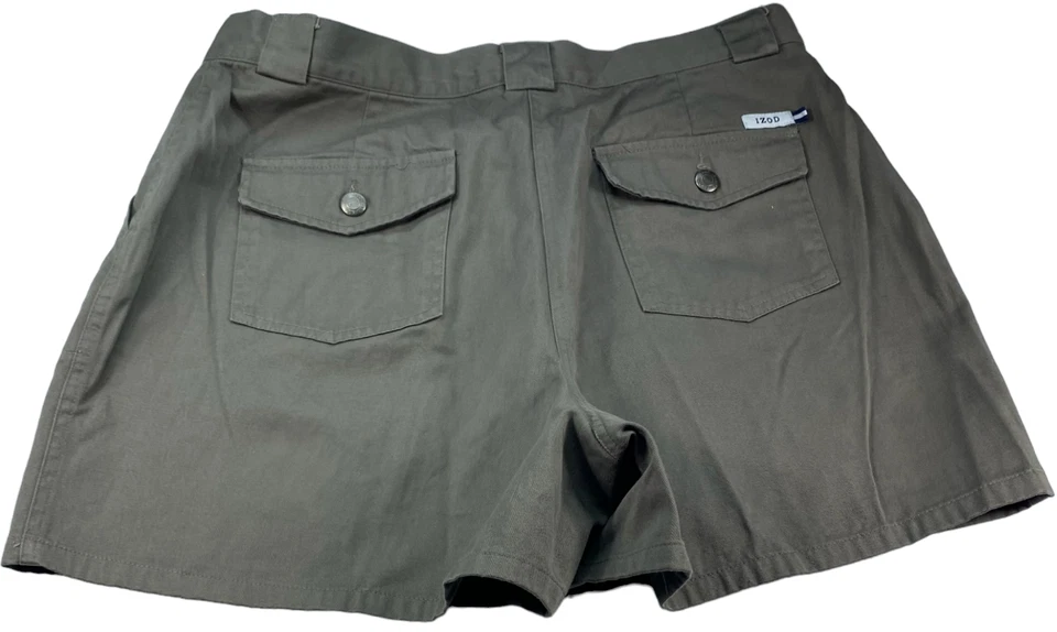 Шорты женские Izod Chino размер 16 коричневые хлопковые с 4 карманами повседневные с клапанами карманами - Изображение 2 из 4