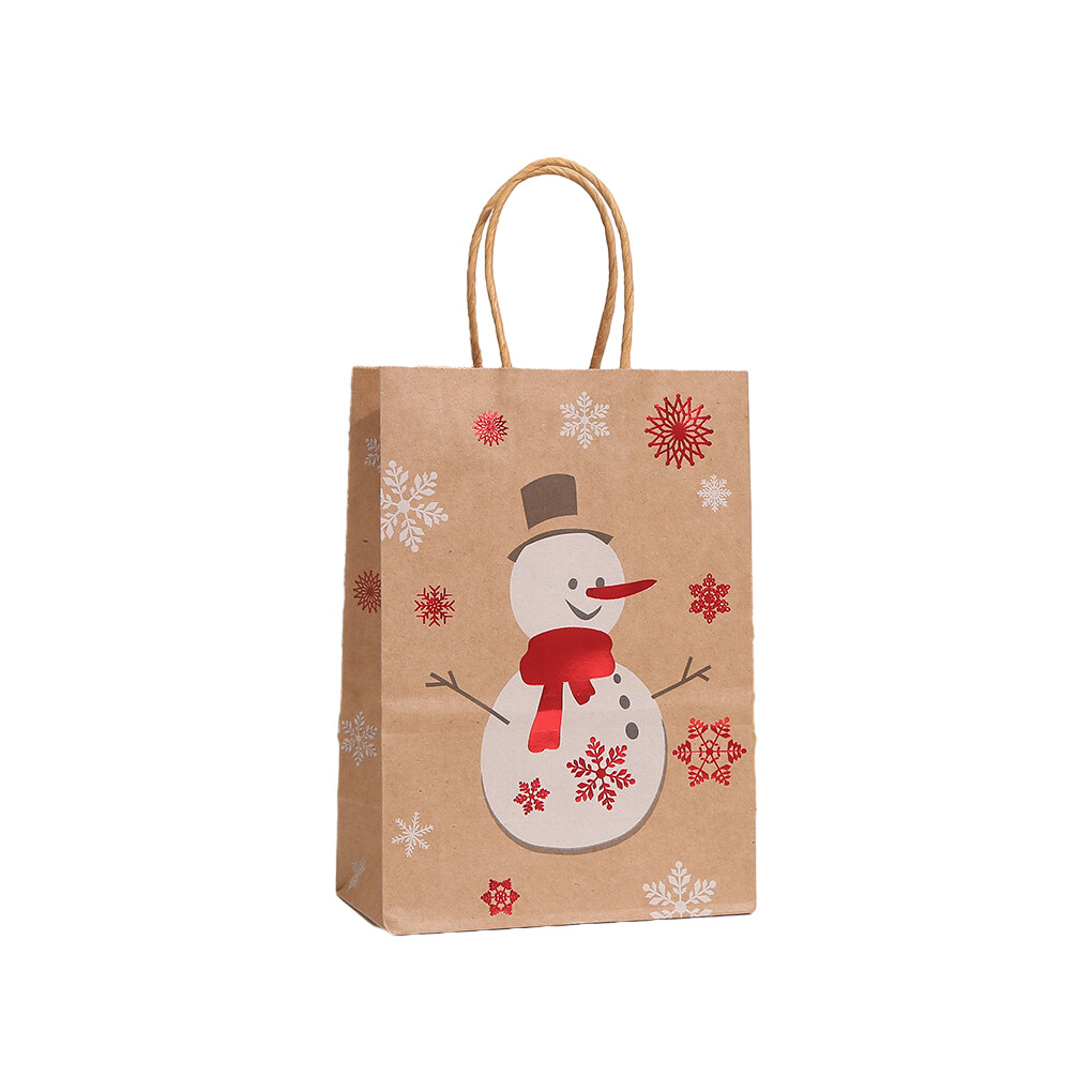 110Pcs Christmas Gift Bags Kraft Paper Candy Cookie Bag Xmas Biscuit
