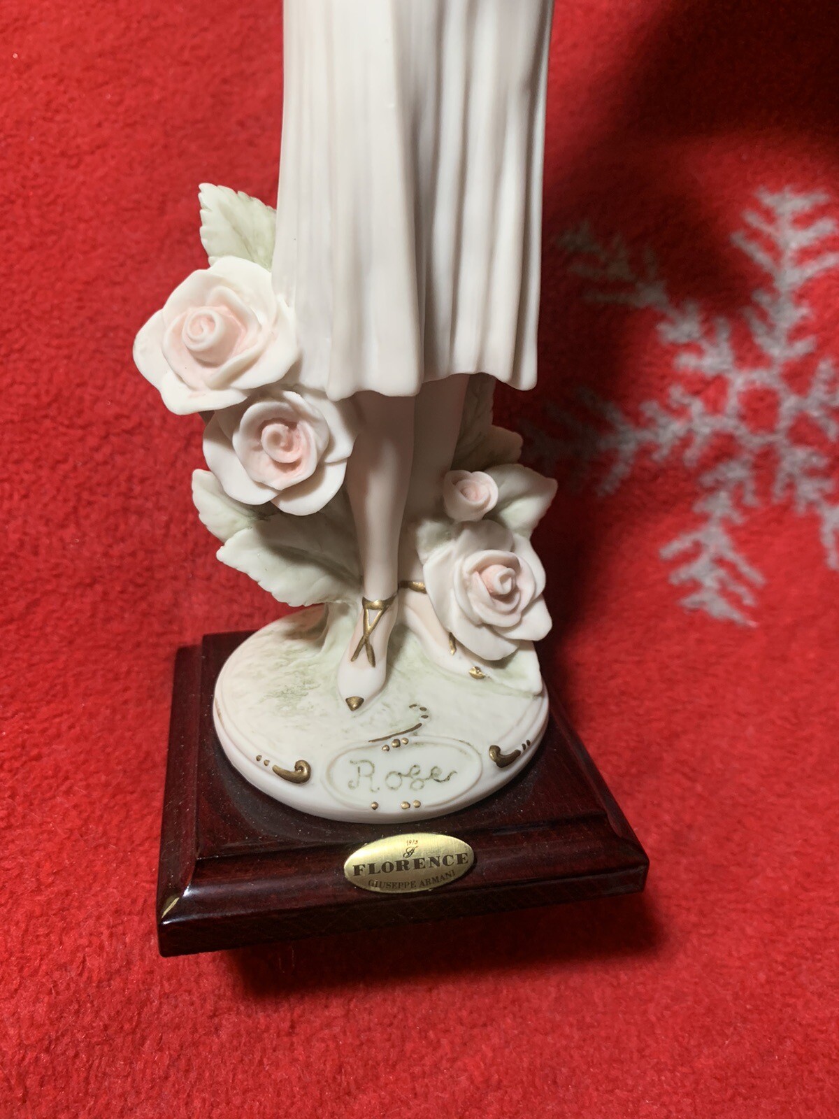 Giuseppe Armani Figurine Lady Rose Statue Florence Collectible Signed
