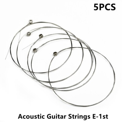 5 Pcs Single Guitar Strings Acoustic Guitars Top 1st E Plain Steel Gauges .012