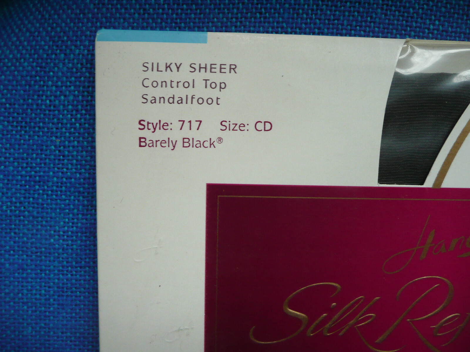  Vintage Hanes Silk Reflections Sheer Control-Top Pantyhose  Barely Black CD 