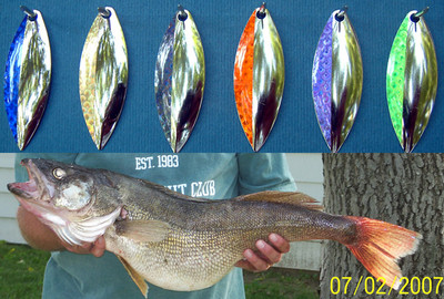 (12)  Willow Leaf  #4 Spinner Blades Nickel FIS2  Smooth Walleye Candy