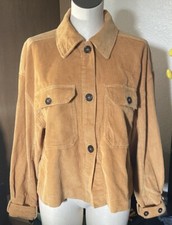 7 For All Mankind Brown Shacket Cropped Corduroy Jacket Sz S