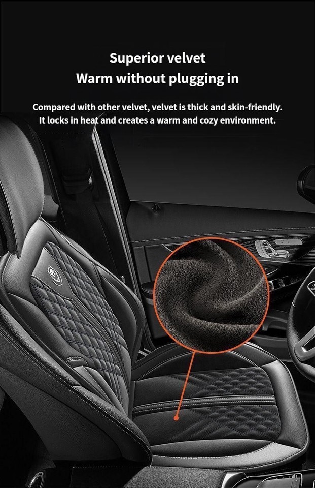 Car Heated Seat Cover CushionUniversal Warmer Pad 2 Pack 12V/24V