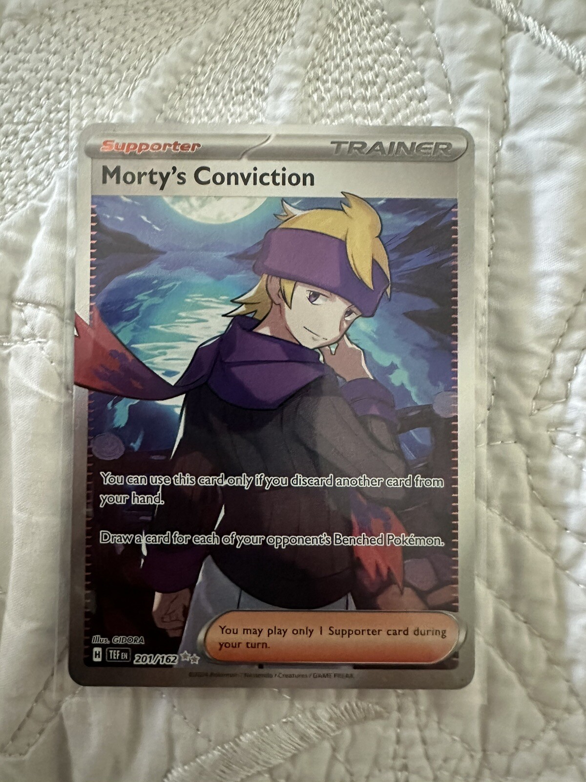Pokemon Morty's Conviction 201/162 Temporal Forces Ultra Rare Full Art Trainer
