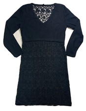YUKA Dress Sz T3 Black Lace Stretch Sheath