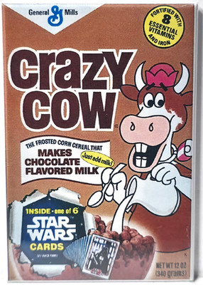 Crazy Cow Chocolate Vintage Cereal Box 2''x3'' Fridge Locker MAGNET FREE SHIPPING