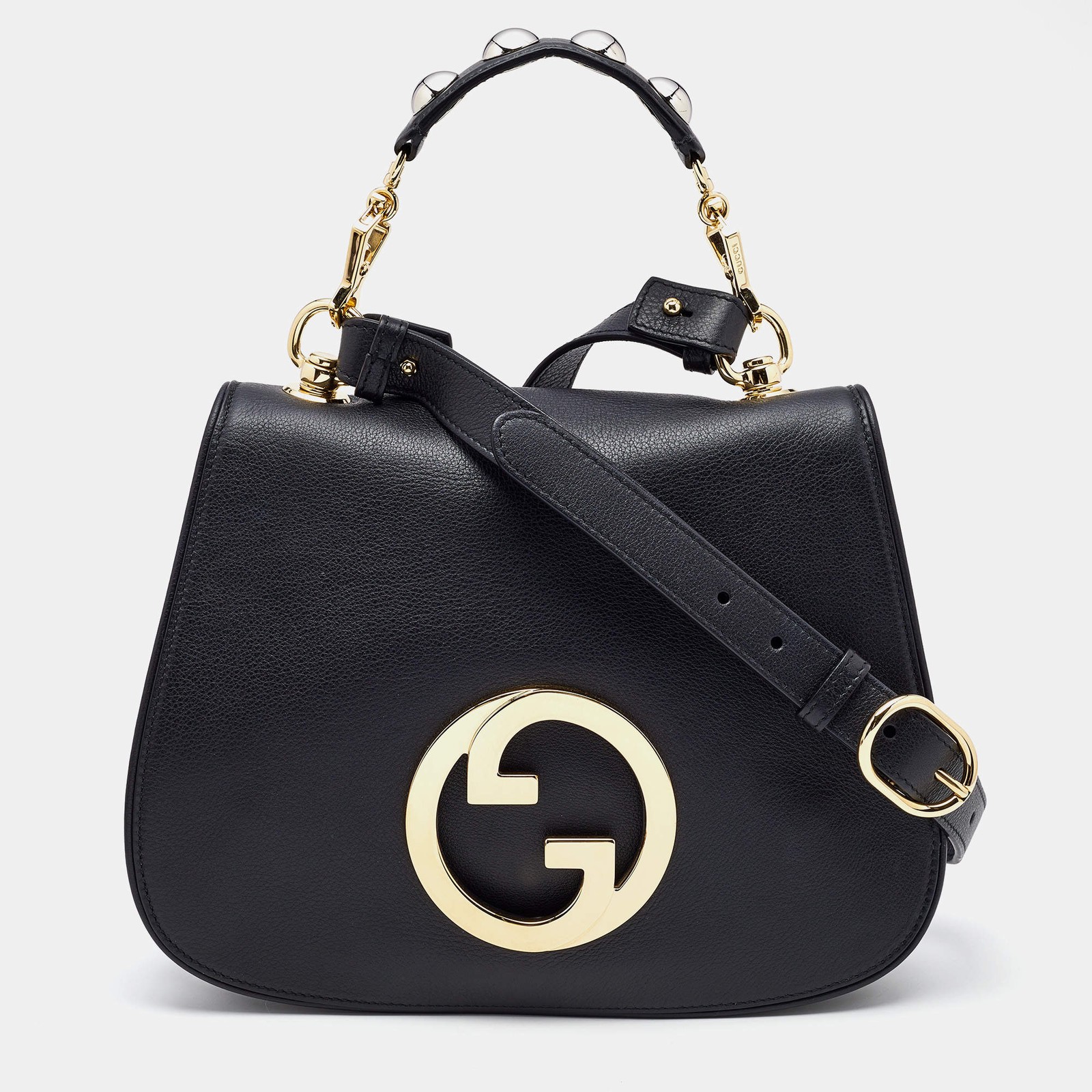 Gucci Black Leather Small Blondie Top Handle Bag