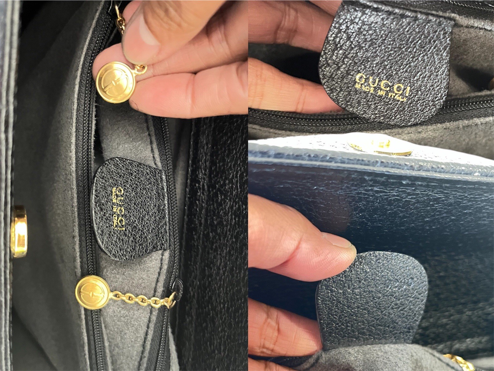 Authentic Gucci Bamboo Diana Black Leather Large Tote Bag|Vintage|w/scarf&strap image 9
