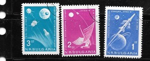 BULGARIA SC#1278-1280 1963 XF USED CTO OLD CLASSIC  SPACE PICTORIAL STAMP SET