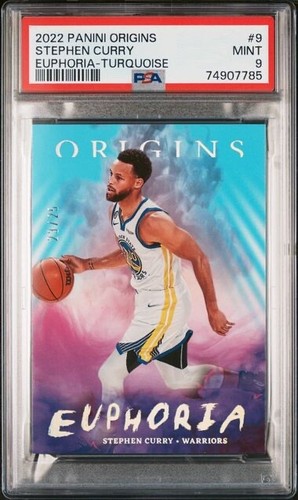 2022 Origins Euphoria Turquoise Stephen Curry 23/25 Golden State PSA 9