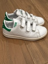 Adidas Stan Smith Originals CF White Green Strap Sneaker size 2