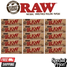 RAW Classic 1 1/4 Rolling Papers – 15 Booklets Natural Unrefined