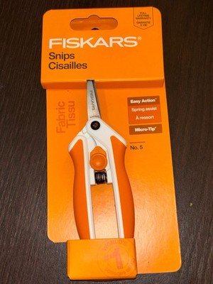 Fiskars Easy Action 6  Fabric Snips Micro Tip Soft Grip Spring Assist No. 5 NEW
