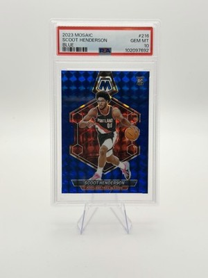 2023 Panini Mosaic Rookies Scoot Henderson #216 Blue Mosaic /199 RC PSA 10