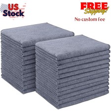 Microfiber Cleaning Cloths 12x16 Inch Gray Absorbent Rags 24 Pack