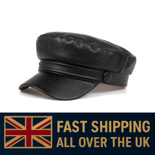 PU Leather Berets Hat Retro Painter Cap Vintage Beret Hat for Women Girls UK