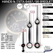 HANDS SET FOR MOVEMENT ETA UNITAS 6497-1  6498-1, Ref blued 2