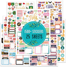 Planner Stickers - Monthly Planner Stickers and Accessories 25 Pages 1500 Stun