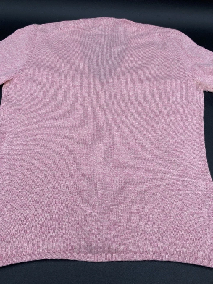 TSE 粉色羊绒丝绸混纺 V 领纽扣开衫女式中号精细规格 — 第 3/4 张图片