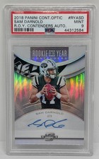 2018 Contenders Optic Sam Darnold Rookie of the Year Contenders Auto RC PSA 9