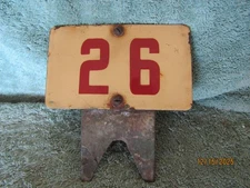 Vintage Porcelain Badge Or Topper Fire Truck Apparatus Barn Fresh Used 3"x5"