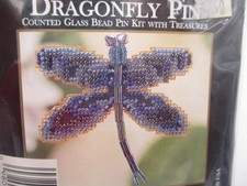 OOP Retired Mill Hill Rainbow Dragonfly Beaded Bug Pin Brooch Glass Bead Kit
