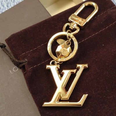 Louis Vuitton LV Facet Key Holder Charm Gold Used