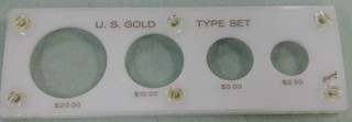 Capital Holder Plastic Snap For US Gold Type 4 Coin Set White (607)