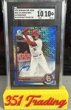 Topps 2022 Bowman Mega Box Chrome Joshua Baez Blue Refractor Auto /150 SGC 10/10